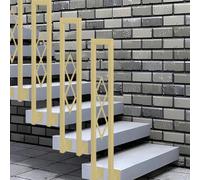 HEFJIAYCIQ Barandillas En Forma De U Para Escaleras Exteriores E Interiores, Barandilla Industrial De Hierro Forjado, Para Porches, Lofts, Pasillos Y Jardines,Gold 4,55cm/1.8ft