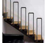 HEFJIAYCIQ Barandillas Laterales Para Escaleras, Balaustres, Postes Para Barandillas De Escaleras Interiores Y Exteriores, Para Escalones De Hormigón O Madera, Columnas,Negro,60cm/1.9ft