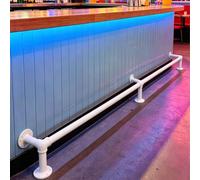 HEFJIAYCIQ Barra De Apoyo Para Los Pies De Estilo Industrial, Soporte De Hierro Para La Barra De Apoyo, Posapiés De Pie Para Islas De Cocina Y Restaurantes,blanca,340cm/11.1ft