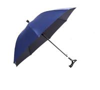 HEFJIAYCIQ Bastón De Senderismo Ajustable En Altura Paraguas, 2 En 1 Multifuncional Bastones De Trekking Turismo, para Escalada, Senderismo, Pasear Bajo La Lluvia,Azul,76~79cm/30~31inch