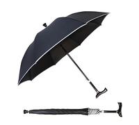 HEFJIAYCIQ Bastón Paraguas Ajustable, Andador Antideslizante Y Ligero, Gran Regalo Para Cumpleaños, Navidad,Negro,83~92cm(32~36inch)