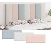HEFJIAYCIQ Cabecero 3D Anti-Colisión Peel and Stick, Acolchado Autoadhesivo para Pared, Panel De Pared Tapizado para Dormitorio/Salón,Light Blue Set,150x50cm