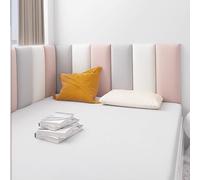 HEFJIAYCIQ Cabecero Anticolisión 3D para Twin Y King, Peel and Stick Cabecero Paneles De Pared, Panel Tapizado De Pared para Dormitorio/Sala De Estar,Light Pink Set,220x50cm