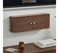 HEFJIAYCIQ Caja De Almacenamiento De Madera para Router De Montaje En Pared, Armario Flotante para Módem con Puerta Corredera, Caja para Ocultar El Router Inalámbrico,Marrón,48x10x18cm
