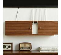 HEFJIAYCIQ Caja De Madera para Router con Sistema De Organización De Cables, Cubierta para Ocultar El Módem Y La Regleta Eléctrica, para Hogares U Oficinas,Marrón,48x10x18cm