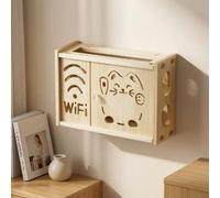 HEFJIAYCIQ Caja Oculta para Router De Pared, Organizador De Almacenamiento para Módem WiFi con Diseño De Malla Ventilada, para Organizar Los Cables Y Ahorrar Espacio,Natural 1,36x11.5x24cm
