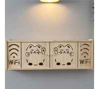 HEFJIAYCIQ Caja Oculta para Router De Pared, Organizador De Almacenamiento para Módem WiFi con Diseño De Malla Ventilada, para Organizar Los Cables Y Ahorrar Espacio,Natural 3,71x11.5x24cm