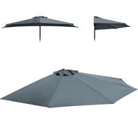 HEFJIAYCIQ Cubierta De Recambio para Sombrilla Adosada A La Pared, Tela De Recambio para Sombrilla Semicircular De Exterior con 5 Varillas, para Sombrillas con Varillas De 133-134 Cm,Gris