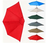 HEFJIAYCIQ Cubierta De Recambio para Sombrilla Semicircular De Patio De 9Ft con 5 Varillas, Tela De Recambio para Sombrillas De Exterior, Cubierta Superior para Sombrillas De Patio,Rojo
