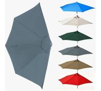 HEFJIAYCIQ Cubierta De Recambio para Sombrilla Semicircular De Patio De 9Ft con 5 Varillas, Tela De Recambio para Sombrillas De Exterior, Cubierta Superior para Sombrillas De Patio,Gris