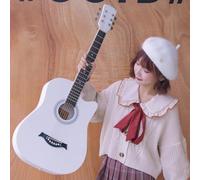 HEFJIAYCIQ Guitarra Acústica De Madera, 38 Pulgadas/40 Pulgadas/41 Pulgadas Guitarra Acústica De 6 Cuerdas De Acero, Tutorial Básico Para Principiantes Adultos,blanca,38in