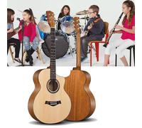 HEFJIAYCIQ Guitarra Acústica De Madera Para Adultos, 40 Pulgadas/41 Pulgadas, 6 Cuerdas De Acero, Construcción Totalmente En Abeto, Tutorial Básico De Guitarra Folk Para Principiantes,3,41in