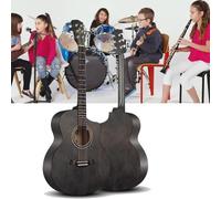 HEFJIAYCIQ Guitarra Acústica De Madera Para Adultos, 40 Pulgadas/41 Pulgadas, 6 Cuerdas De Acero, Construcción Totalmente En Abeto, Tutorial Básico De Guitarra Folk Para Principiantes,4,41in