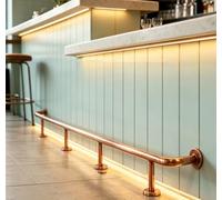 HEFJIAYCIQ Kit de barandilla con Soporte de Montaje en Barra, Soporte de barandilla con Tubos de Acero Inoxidable, para escaleras de Islas de Cocina, buhardillas y porches,Rose Gold,370cm/12.1ft