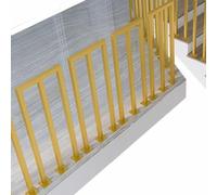 HEFJIAYCIQ Kit De Barandilla De Hierro Para Loft, Sistema De Barrotes De Hierro Forjado Para Interiores, Para Balcones, Terrazas, Patios Y Decoración Exterior,Oro,40cm/1.3ft