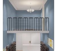 HEFJIAYCIQ Kit De Barandilla De Hierro Para Loft, Sistema De Barrotes De Hierro Forjado Para Interiores, Para Balcones, Terrazas, Patios Y Decoración Exterior,Negro,95cm/3.1ft