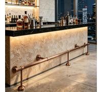HEFJIAYCIQ Kit De Barandilla Para Barras De Acero Inoxidable, Kit De Soportes De Montaje Bajo Encimera, Para Barras De Interior Y Exterior,Rose gold,150cm/4.9ft