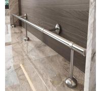 HEFJIAYCIQ Kit De Pedales Desmontables De Acero Inoxidable Para Barra, Tubería Para Montaje Bajo Encimera Con Accesorios De Fijación, Reposapiés Para Isla De Cocina,Plata,150cm/4.9ft