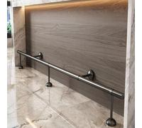 HEFJIAYCIQ Kit De Pedales Desmontables De Acero Inoxidable Para Barra, Tubería Para Montaje Bajo Encimera Con Accesorios De Fijación, Reposapiés Para Isla De Cocina,Negro,150cm/4.9ft