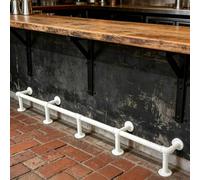 HEFJIAYCIQ Kit De Reposapiés De Barra De Hierro De Estilo Industrial, Sistema De Reposapiés Para Montaje Bajo Encimera, Adecuado, Para Islas De Cocina Y Cafeterías,blanca,340cm/11.1ft