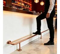 HEFJIAYCIQ Kit De Reposapiés De Montaje En Barra, Soporte De Reposapiés De Acero Inoxidable para Montaje En Barra, Kit Completo con Tubos Y Accesorios De Montaje Bajo Encimera,Rose Gold,340cm/11.1ft