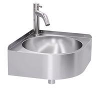 HEFJIAYCIQ Lavabo De Acero Inoxidable Para Esquina, Lavabo Triangular De Pared Con Grifo, Para Comedor, Cocina, Lavadero O Jardín,Silver 2,32x32x15cm