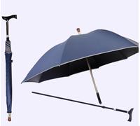 HEFJIAYCIQ Paraguas Bastón 2 En 1, Bastón Paraguas Ajustable En 5 Niveles De Altura, Bastón Portátil Para Escalada Y Senderismo,Azul,87~96cm/34~37inch