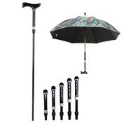 HEFJIAYCIQ Paraguas Bastón 2 En 1, Paraguas Muleta Ligero Portátil Extensible En Altura, Para Cumpleaños, Navidad, Escalada,Natural,86~98cm/33~39inch