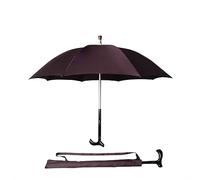 HEFJIAYCIQ Paraguas Bastón, Paraguas De Muleta De Autoprotección A Prueba De Viento, Para Escalada, Senderismo, Pasear Bajo La Lluvia Gran Regalo,Marrón,86cm/33inch