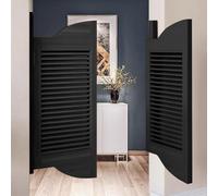 HEFJIAYCIQ Puerta Batiente Con Listones Y Bisagras Para Cafeterías, Puertas Batientes De Madera Maciza Con Cierre Automático, Para Cocinas, Bares Y Entradas De Pasillos,Negro,100x100cm