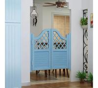 HEFJIAYCIQ Puertas Batientes Para Cafeterías, Puerta Batiente Interior De Madera Maciza Con Bisagras De Cierre Automático, Para Bares, Cocinas, Salones Y Salas De Estar,Blue 2,85x90cm