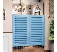 HEFJIAYCIQ Puertas Batientes Puertas De Cafetería, Cierre Automático Interior Madera Maciza Media Puerta, Para Escaleras Pasillo Cocina Barra De Bar Entrada Tabique,Blue 2,100x100cm