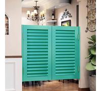 HEFJIAYCIQ Puertas Batientes Puertas De Cafetería, Cierre Automático Interior Madera Maciza Media Puerta, Para Escaleras Pasillo Cocina Barra De Bar Entrada Tabique,Green 1,75x90cm