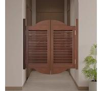 HEFJIAYCIQ Puertas Batientes, Puertas Divisorias Interiores Occidentales De Madera Maciza Con Listones De Lamas, Para Cafeterías, Bares E Interiores Domésticos,Marrón,75x90cm