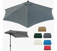 HEFJIAYCIQ Toldo De Recambio para Sombrilla Semicircular, 9 Pies, 5 Varillas, Tejido De Poliéster Resistente A Los Desgarros, para Jardín O Terraza, Sombrilla Adosada A La Pared,Gris