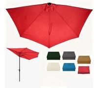 HEFJIAYCIQ Toldo De Recambio para Sombrilla Semicircular, 9 Pies, 5 Varillas, Tejido De Poliéster Resistente A Los Desgarros, para Jardín O Terraza, Sombrilla Adosada A La Pared,Rojo