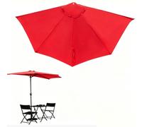 HEFJIAYCIQ Toldo De Recambio para Sombrilla Semicircular, Cubierta Superior De Recambio para Sombrilla De 9Ft, para Balcón, Jardín, Apartamentos Y Terraza,Rojo