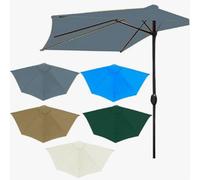 HEFJIAYCIQ Toldo De Recambio para Sombrilla Semicircular De 9Ft, Cubierta Superior Semicircular con 5 Varillas Y Protección UV, para Piscina, Jardín, Balcón Y Terraza,Gris