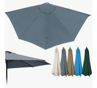 HEFJIAYCIQ Toldo De Recambio para Sombrilla Semicircular De 9Ft, Toldo Superior para Sombrilla con 5 Varillas Y Protección UV, para Pared, Balcón, Piscina, Porche Y Mercado,Gris