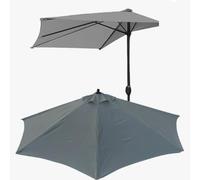 HEFJIAYCIQ Toldo De Repuesto Semicircular para Sombrilla, Sombrilla De Terraza Semicircular Impermeable con Protección UV, para Balcón, Jardín, Apartamentos Y Terraza,Gris