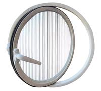 HEFJIAYCIQ Ventana Redonda Giratoria Con Vidrio Templado, Ventanas De Cobertizo De Aleación De Aluminio Giratorias 360, Para Baño, Cocina, Casa De Juegos,White 1,65cm/25.5in