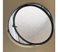 HEFJIAYCIQ Ventana Redonda Giratoria Con Vidrio Templado, Ventanas De Cobertizo De Aleación De Aluminio Giratorias 360, Para Baño, Cocina, Casa De Juegos,Black 2,95cm/37.3in