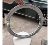 HEFJIAYCIQ Ventana Redonda Giratoria Con Vidrio Templado, Ventanas De Cobertizo De Aleación De Aluminio Giratorias 360, Para Baño, Cocina, Casa De Juegos,White 3,45cm/17.7in