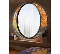 HEFJIAYCIQ Ventana Redonda Giratoria De 360°, Montaje Empotrado Aleación De Aluminio Vidrio Templado Giratorio, Sustitución De Ventanas Para Dormitorios Abuhardillados Y Cocinas,Black 1,55cm/21.6in