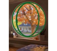 HEFJIAYCIQ Ventana Redonda Giratoria De 360°, Montaje Empotrado Aleación De Aluminio Vidrio Templado Giratorio, Sustitución De Ventanas Para Dormitorios Abuhardillados Y Cocinas,Green 3,40cm/15.7in