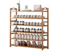 HEFJIAYCIQ Zapatero De Bambú, Organizador Independiente De 3, 4, 5 O 6 Niveles, para La Entrada, El Pasillo, El Baño O La Sala De Estar,6 Tier Natural,100x23x106cm