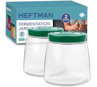 HEFTMAN Tarro de fermentación con ventilación de liberación de aire de 1 vía, 1 L, paquete de 2 (verde)