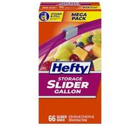 Hefty - Bolsas de almacenamiento con deslizador, tamaño 4,5 L, 66 unidades