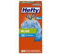 Hefty - Bolsas de basura de reciclaje altas para la cocina, azules, de 50 litros, 60 unidades