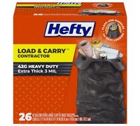 Hefty Load and Carry Contractor bolsas de basura de alta resistencia, 42 galones, 26 unidades